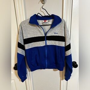 Vintage 80s-90s Wilson Track Jacket | Colorblock Zip-Up | Size Small